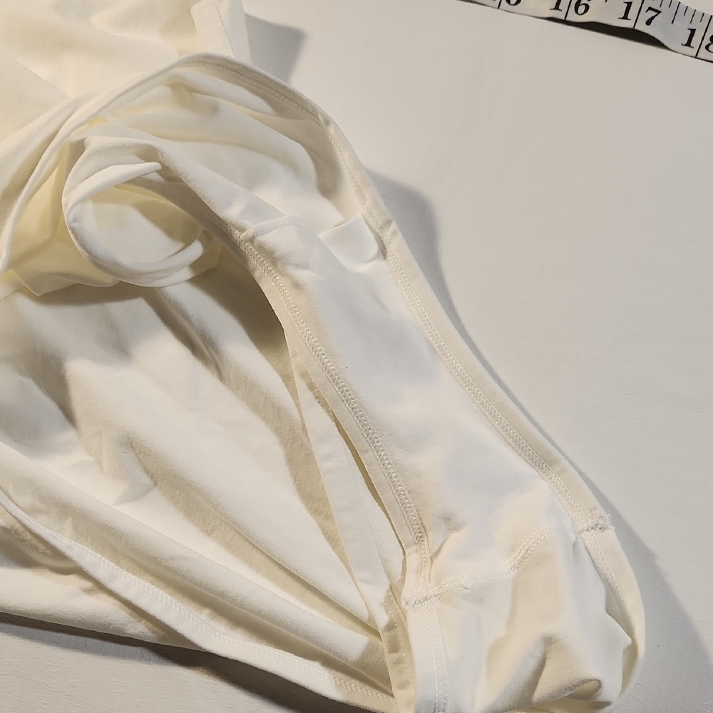 Savage X Fenty White Slim-Strap Scoop‎ Bodysuit with Logo Seamless Teddy Size 2X - Picture 11 of 12